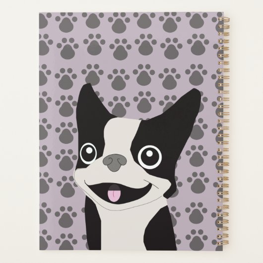 Boston Terrier, Purple lavender Planer (Rückseite)