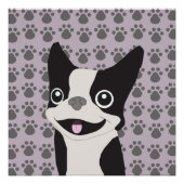 Boston Terrier, Purple lavender Poster (Vorderseite)