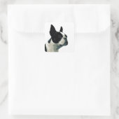 Boston Terrier Quadratischer Aufkleber (Tasche)