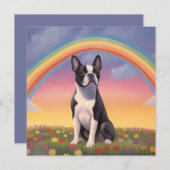 Boston Terrier Rainbow Bridge Individuelle Name Do (Vorne/Hinten)