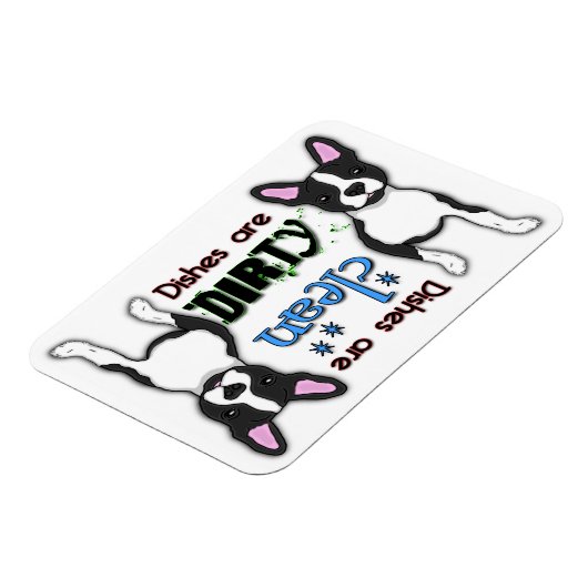 Boston Terrier Rectangle Dishwasher Magnet (Linke Seite)