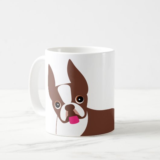 Boston Terrier Red Brown und White Kaffeetasse (Vorderseite Links)