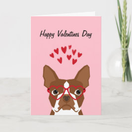 Boston Terrier Red Valentines Liebe Card Feiertagskarte
