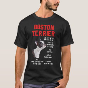 Boston Terrier regiert Spaß Dog Besitzer Haustier T-Shirt