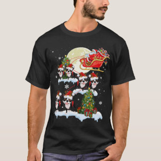 Boston Terrier Reindeer Christmas Santa Riding Dog T-Shirt