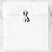 Boston Terrier Reindeer Runder Aufkleber (Tasche)