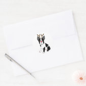 Boston Terrier Reindeer Runder Aufkleber (Umschlag)