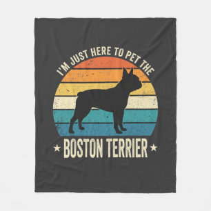 Boston Terrier Retro Hundeliebhaber Grafik_1 Fleecedecke