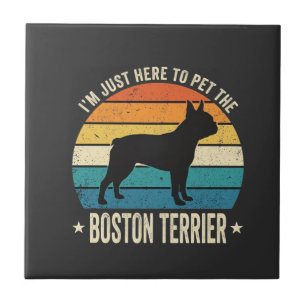 Boston Terrier Retro Hundeliebhaber Grafik_1 Fliese