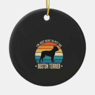 Boston Terrier Retro Hundeliebhaber Grafik_1 Keramik Ornament