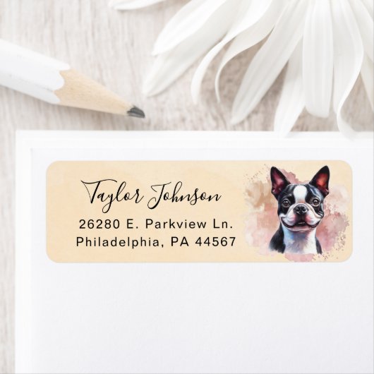Boston Terrier Return Address Label (Insitu)