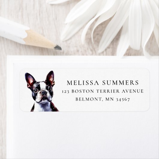 Boston Terrier Return Address Label (Insitu)