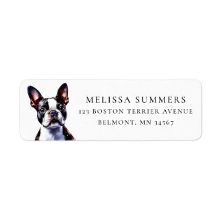 Boston Terrier Return Address Label