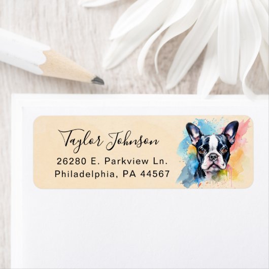 Boston Terrier Return Address Label (Insitu)