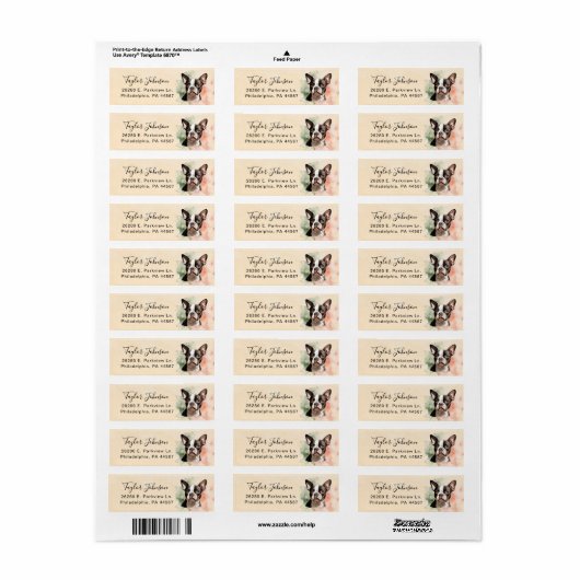 Boston Terrier Return Address Label (Vorne)