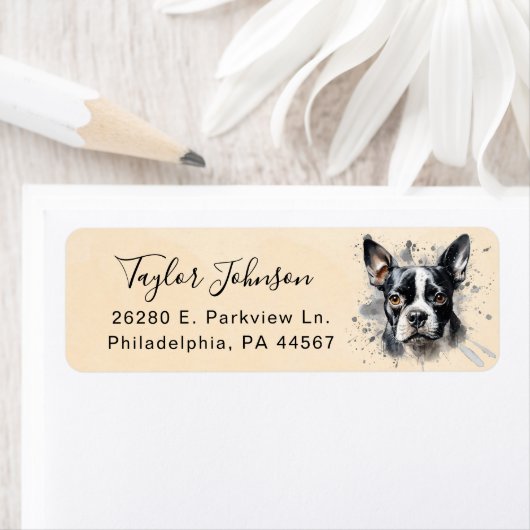 Boston Terrier Return Address Label (Insitu)