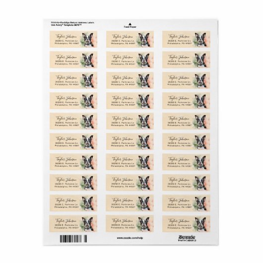 Boston Terrier Return Address Label (Vorne)