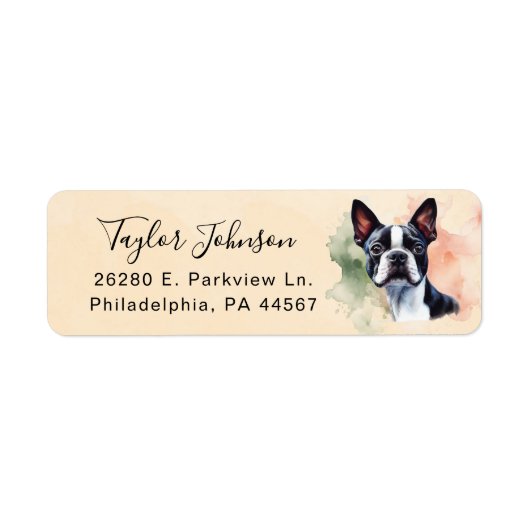 Boston Terrier Return Address Label (Vorne)