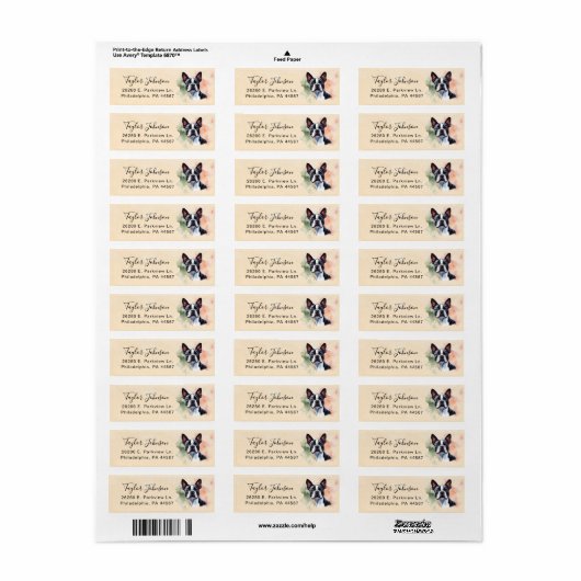 Boston Terrier Return Address Label (Vorne)