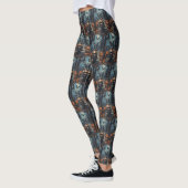 Boston Terrier Riding Motorrad Halloween Beängstig Leggings (Links)