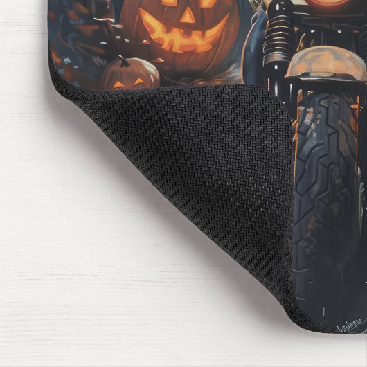 Boston Terrier Riding Motorrad Halloween Beängstig Mousepad (Ecke)