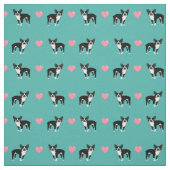 Boston Terrier Rosa Liebe Herz Stoff (Muster)