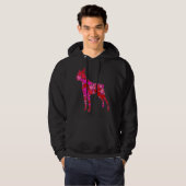 Boston Terrier Rosa Rotes Herz für Frauen Männer Hoodie (Vorne ganz)