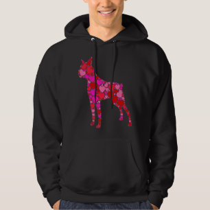 Boston Terrier Rosa Rotes Herz für Frauen Männer Hoodie