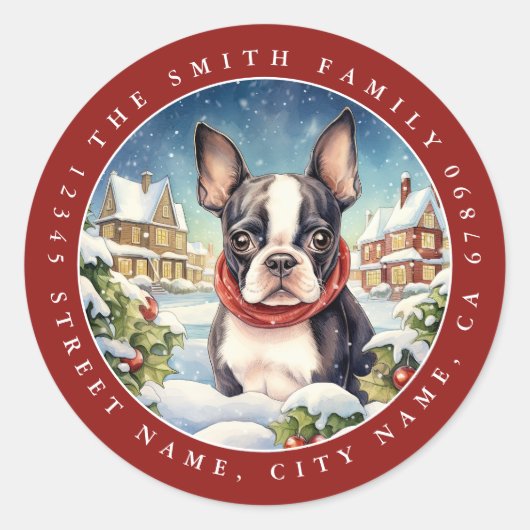 Boston Terrier Round Stickers (Vorderseite)