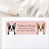 Boston Terrier Rücksende-Adresselettern (Insitu)