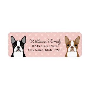 Boston Terrier Rücksende-Adresselettern