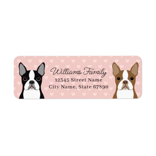 Boston Terrier Rücksende-Adresselettern (Vorne)