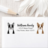 Boston Terrier Rücksendeadressen-Aufklebers (Insitu)