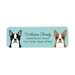Boston Terrier Rücksendeadressen-Aufklebers