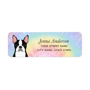 Boston Terrier Rücksendeadressen-Aufklebers