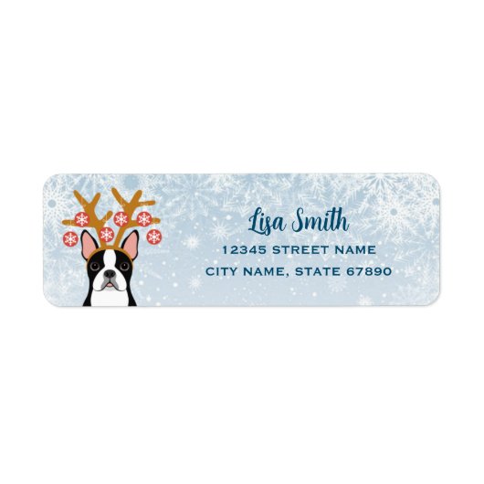 Boston Terrier Rücksendeadressen-Aufklebers (Vorne)