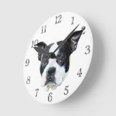 Boston Terrier Runde Wanduhr (Winkel)