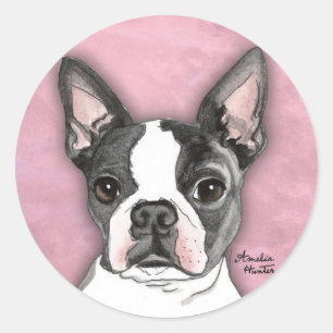 Boston Terrier Runder Aufkleber