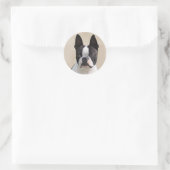 Boston Terrier Runder Aufkleber (Tasche)