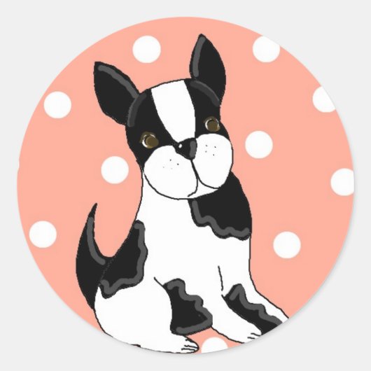Boston Terrier Runder Aufkleber (Vorderseite)