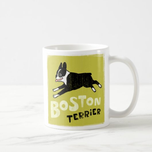 Boston Terrier Running | Cooler Hund Kaffeetasse (Rechts)