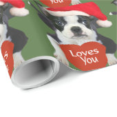 Boston-Terrier Sankt Geschenkpapier (Rolleneckpunkt)