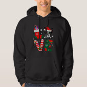 Boston Terrier Santa Claus Weihnachtshunde Pajamas Hoodie (Vorderseite)