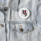 Boston Terrier Santa Paws Button (Beispiel)