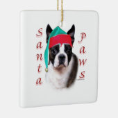 Boston Terrier Santa Paws Keramikornament (Rechts)