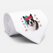 Boston Terrier Santa Paws Krawatte (Gerollt)