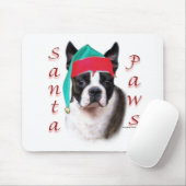 Boston Terrier Santa Paws Mousepad (Mit Mouse)