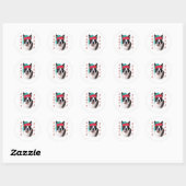 Boston Terrier Santa Paws Runder Aufkleber (Blatt)