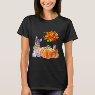 Boston Terrier Scarf Pumpkin Gewürz Latte Herbst L T-Shirt