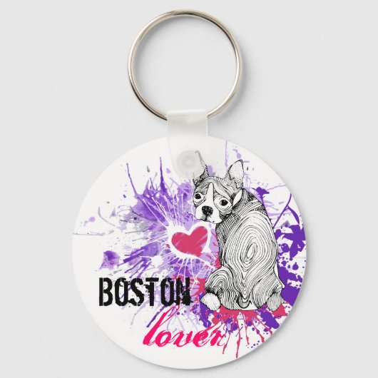 Boston Terrier Schlüsselanhänger (Vorderseite)